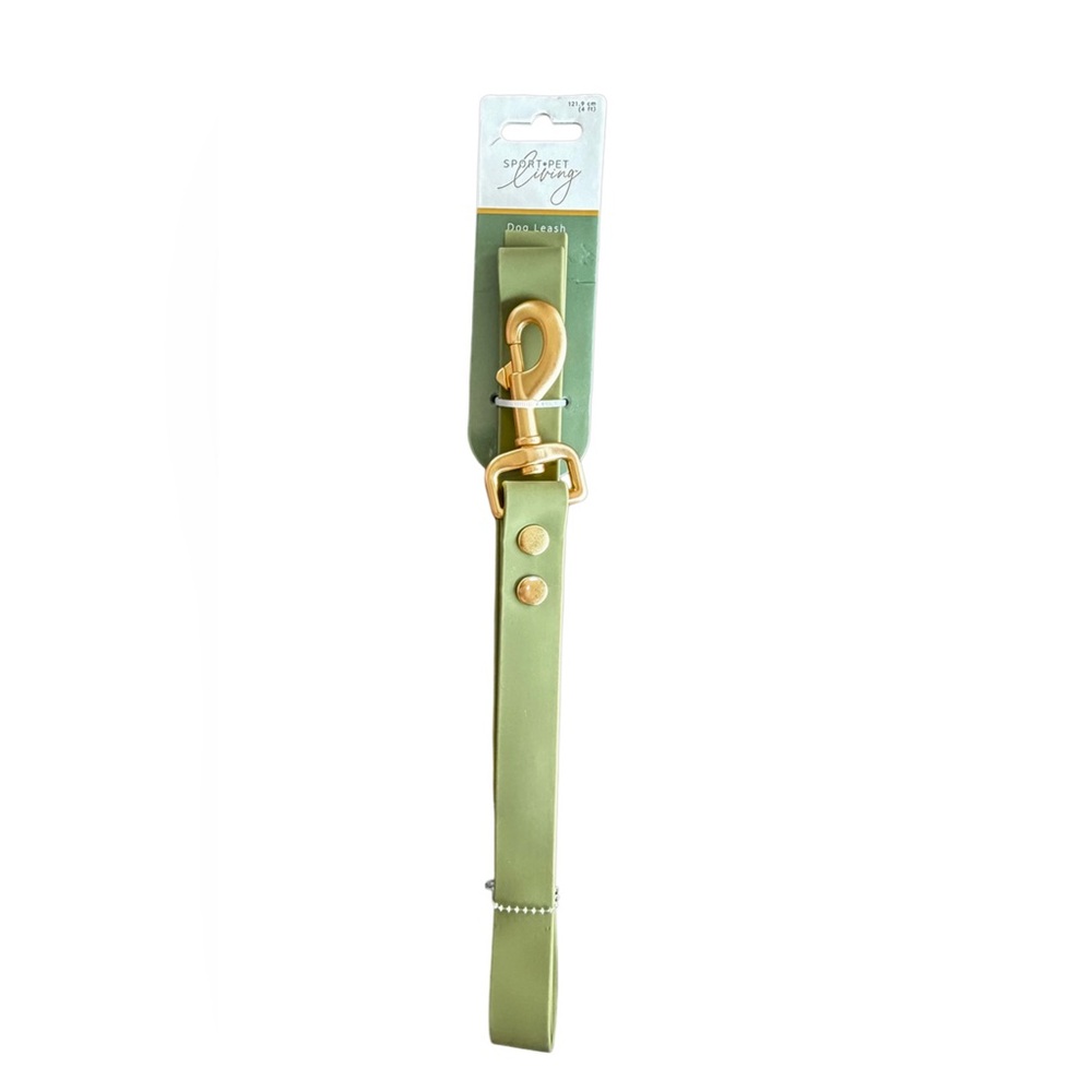 NWT - Olive Green Dog Leash with Gold Hardware